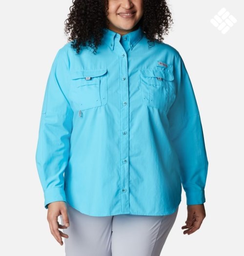 Camasa Columbia PFG Bahama Long Sleeve Dama Turcoaz | Plus Size WA809A1QS